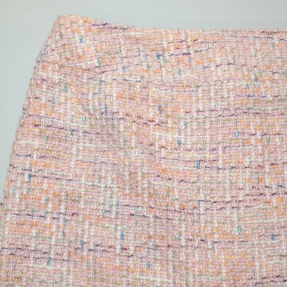 Vintage Bianca Nygard Tweed Skirt Above Knee Side Slit Spring Easter Pastel - Picture 3 of 10